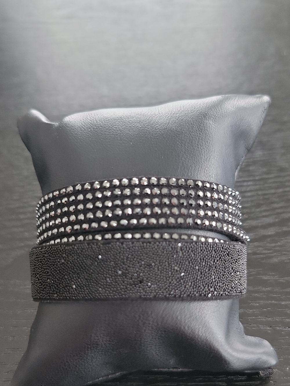 Swaroski Black Crystal Wrap Bracelet With Mixed Stones